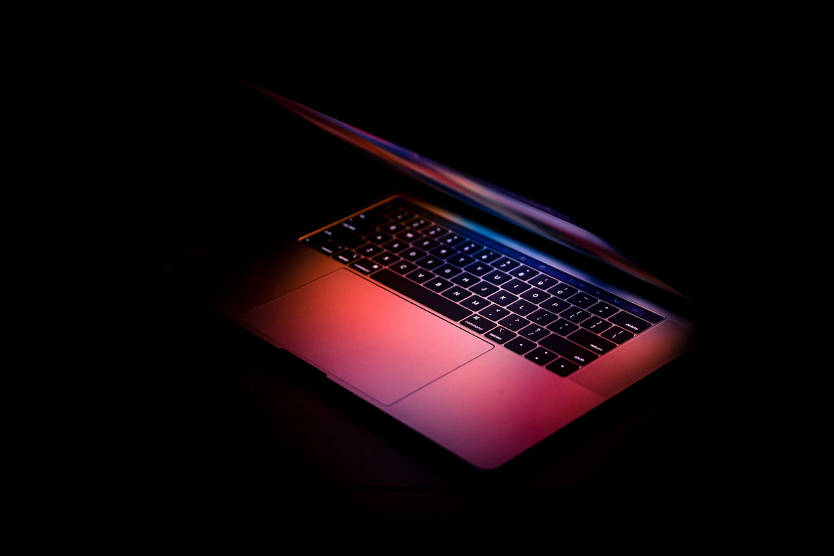 a laptop with a keyboard